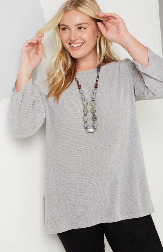 Clothing J.Jill  | Wearever Chenille Knit Tunic Grey Cloud